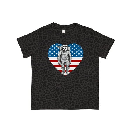 

Inktastic Astronaut Space Travel US Flag Heart Gift Toddler Boy or Toddler Girl T-Shirt