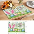 thumbnail image 6 of Easter Placemats Set of 6 Spring Easter Eggs Bunny Butterflies Green Plaid Place Mats Indoor Wipeable Table Mats Washable Cloth Dining Table Placemats for Kitchen Holiday Party Home Decor 13x19 Inch, 6 of 9