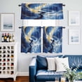 thumbnail image 2 of Gold Blue Sky Kitchen Curtains Valances and Tiers Set of 3 Abstract Vintage Oil Painting Art Tier Curtains and Valance with Rod Pocket for Small Windows, 27.5"x36", 2 of 9
