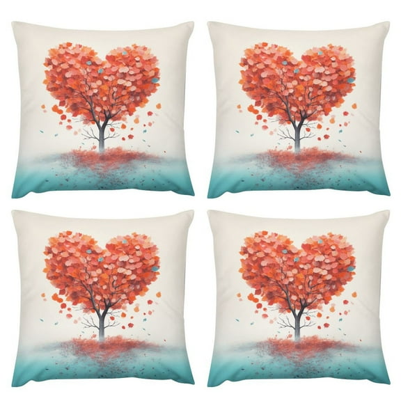 Set of 4 Throw Pillow The Giving Tree Hand Couch Sofa Decorative Pillow Cases Cushion Home Decor Square 18 "x18 " Inches Pillowcases