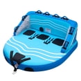thumbnail image 1 of KFFKFF Towable Tubes for Boating, 3-Rider Inflatable Towable Tube for Boat to Pull, 510 lbs Capacity Water Sports Boating Tubes - with Full Nylon Cover, Dual Tow Points, 1 of 9