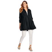 Woman Within Women's Plus Size French Terry Swing Jacket Color: Black Size: 2X