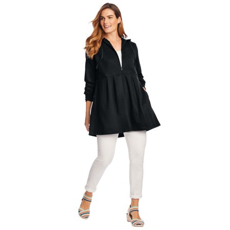 Woman Within Women's Plus Size French Terry Swing Jacket Color: Black Size: LARGE