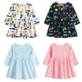 thumbnail image 6 of MXIEZI Baby Girls Long Sleeve Printed Dress Newborn Spring Fall Casual Cute Princess Dress for Kids Girls 6 Months - 6 Years, 6 of 7