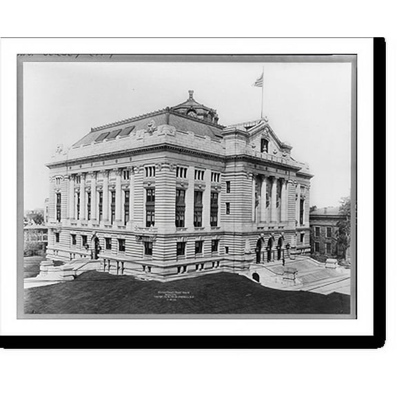 Historic Print, Hudson County Court House, Jersey City, N.J., 16" x 20"