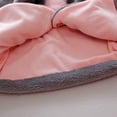 thumbnail image 7 of SILVERCELL Winter Long Hooded Jacket with Rabbit Ear for Girls Button Solid Color Plush Thick Coat for 9M-4T Infant Toddler, 7 of 7
