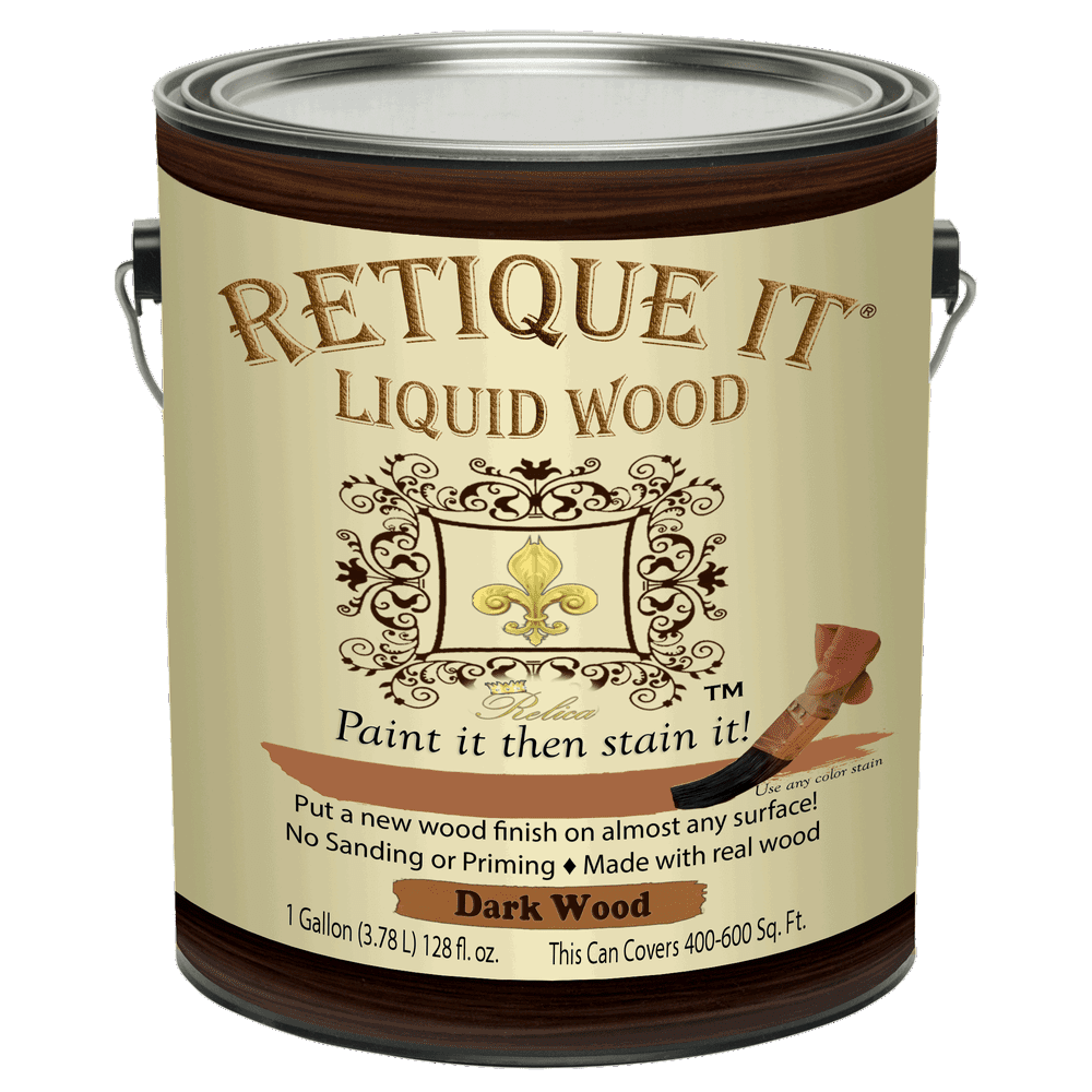 Retique It Liquid Wood Dark Wood Gallon (128oz) Paint It Then Stain
