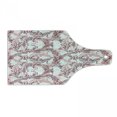 thumbnail image 1 of Floral Cutting Board, Romantic Nature Scroll Style Pattern with Hand Drawn Leaves and Petals, Tempered Glass Cutting and Serving Board, Wine Bottle Shape, Maroon Coral and White, by Ambesonne, 1 of 1