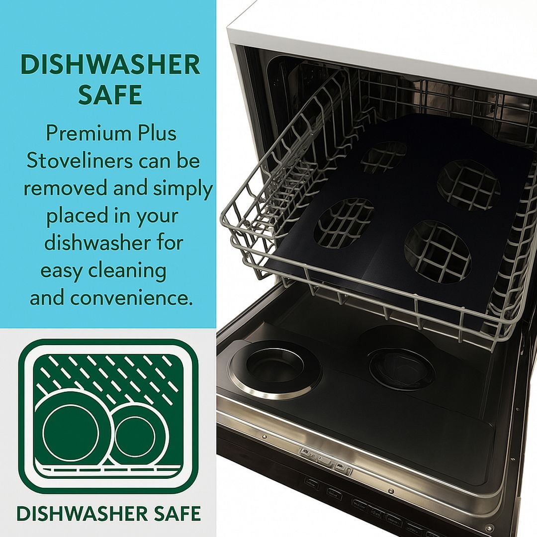 Premium Plus Stove Protectors for Samsung Gas Cooktop Model NSG6DG8500SR, Custom Cut, Easy to Clean Stoveliner, Made in the USA.