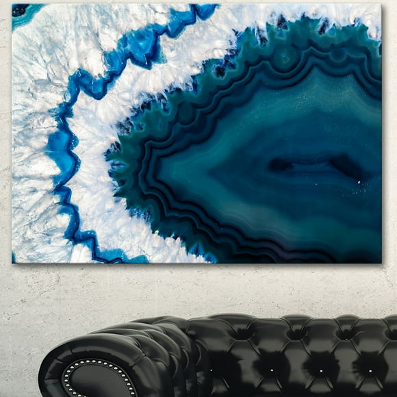 Design Art Blue Brazilian Geode Abstract Canvas Wall Art Print