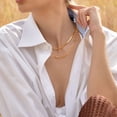 thumbnail image 3 of Silvora Layered Chain Necklaces for Women 14K Gold Plated Elegant Herringbone Paperclip Choker Necklace Stainless Steel Flat Snake Chain Jewelry Gifts for Granddaughter Birthday Mother's Day, 3 of 7