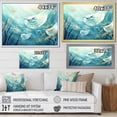 thumbnail image 4 of Designart "Manta Ray Ballet In Monochrome" Coastal Coral Under Water Floater Framed Canvas Wall Art, 4 of 5