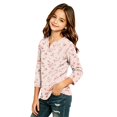 thumbnail image 3 of Abcomgle Girls Long Sleeve Tops 10-12 Casual Floral Print Henley Button T-Shirts for Kids Girls Fall Basic Top for Girls Trendy Blouses for Girls, 3 of 5