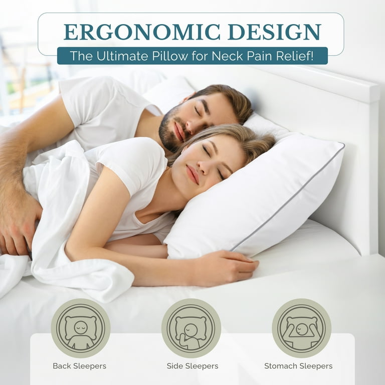 Casa Platino King Pillows, 2-Pack Medium Support photo 4
