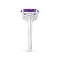 thumbnail image 3 of ANGARA Natural 3.15 Ct. Amethyst with Diamond Classic Ring in 14K White Gold for Women (Ring Size: 12), 3 of 10