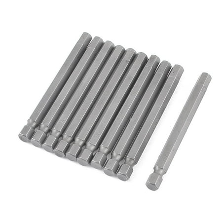 

Unique Bargains 10 Pcs Magnetic 75mm Long 6mm Tip Hex Hexagon Tip Screwdriver Bits