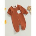 thumbnail image 3 of Bagilaanoe Newborn Baby Girl Boy Jumpsuits Contrast Color Long Sleeve Bodysuits 3M 6M 12M 18M Infant Casual One Piece Romper, 3 of 8