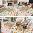 thumbnail image 5 of 6'x9' Area Rugs, Beige Boho Indoor Outdoor Area Rug for Living Room Bedroom, Retro Ethnic Shabby Colorful Floral Patterned Washable Bathroom Rugs Kitchen Floor Carpet Mats Home Decor Aesthetic, 5 of 8