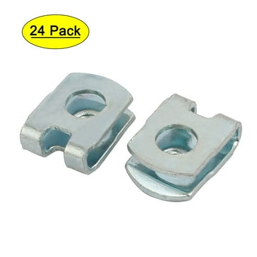 Fit M4 Screw 65Mn Spring Steel U Clip Nut Silver Tone 15mm x 11.5mm 24Pcs