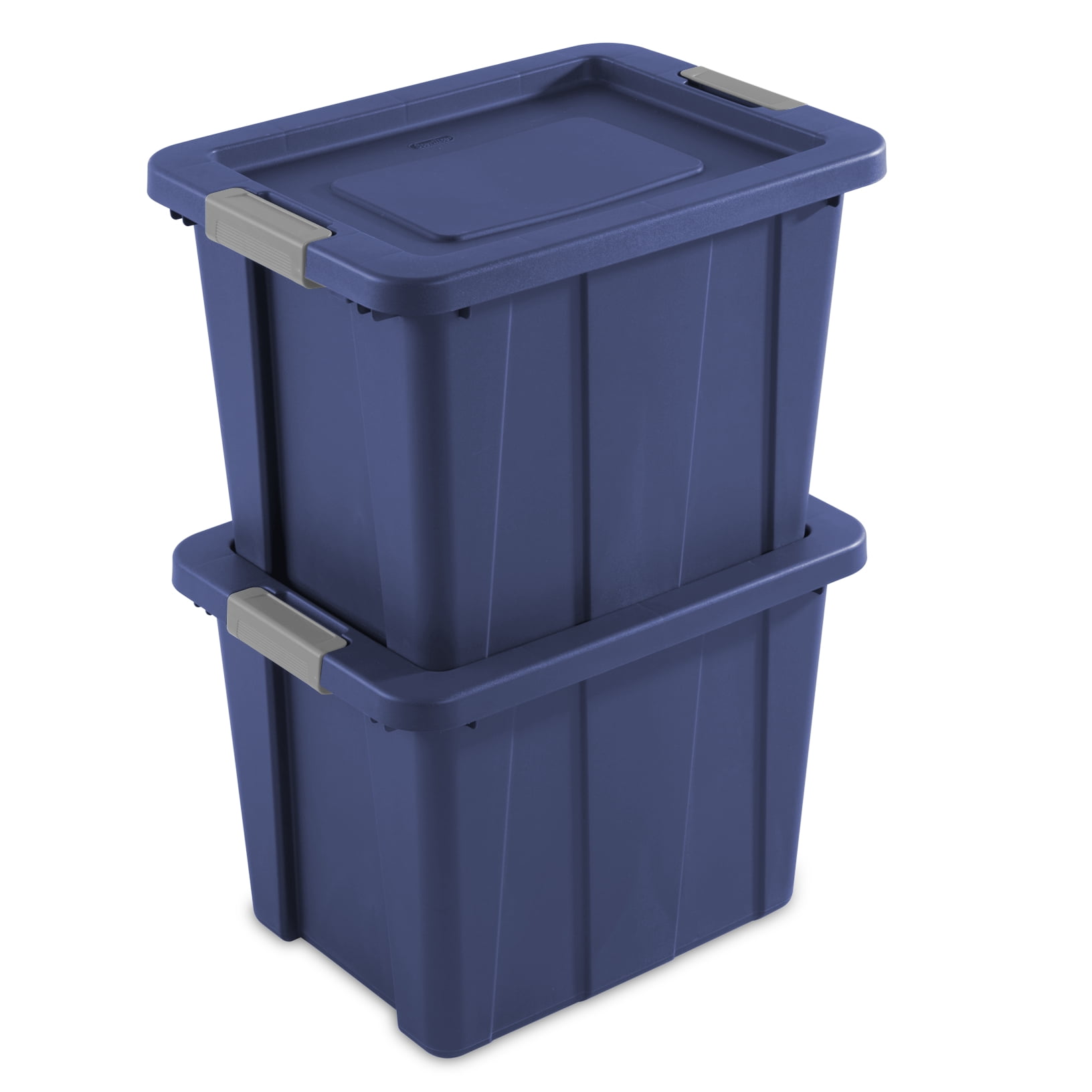Sterilite 18 Gallon Latch Plastic Storage Box, Stadium Blue