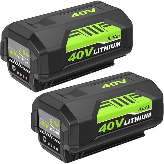 2Pack 8.0Ah Compatible with Ryobi 40 Volt Battery Lithium OP4040 OP40401 OP4026 OP40261 OP4050 OP40201 Compatible with All Ryobis Battery 40V Power Tools