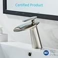 thumbnail image 5 of Wovier Brushed Nickel Waterfall Bathroom Sink Faucet with Supply Hose,Single Handle Single Hole Lavatory Faucet,Slanted Body Basin Mixer Tap Commercial, 5 of 7