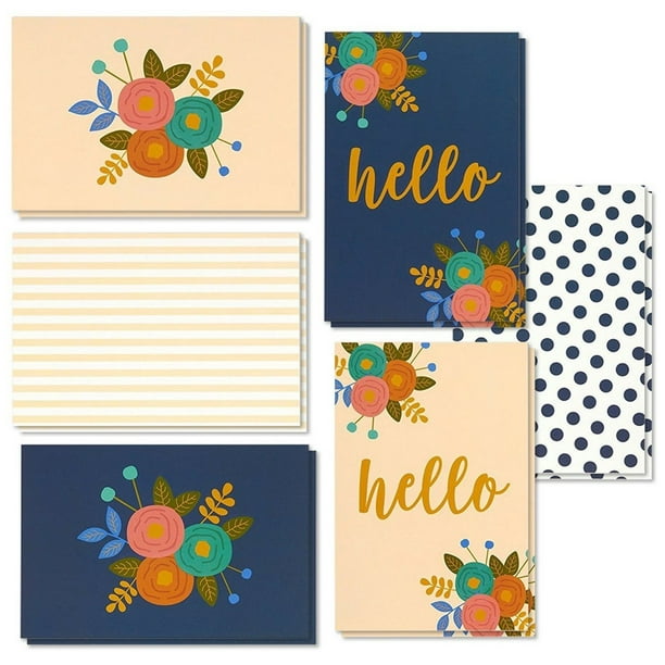 48 Pack All Occasion O Note Cards Assorted Greeting Card Bulk Box Set 6 Modern Fl Flower Designs Blank On The Inside Notecards With Envelopes Included 4 X Inches Com