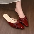 thumbnail image 6 of CHICVOMEY Women's Kitten Heel Mules - Pointed Toe Slip-On Dress Shoes with Bow for Wedding Work Evening  Mules for Women, 6 of 6