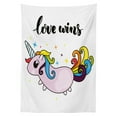 thumbnail image 3 of Ambesonne Unicorn Tablecloth Rectangular Table Cover, LGBT Slogan Tail, 60"x84", Multicolor, 3 of 4
