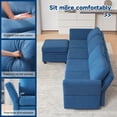 thumbnail image 4 of Weture Modular Sectional Sofa, Convertible L Shaped Sofa Couch with Storage, High Supportive & Soft Sponges, 5 Seat Modular Sectionals Sofa Couch with Chaise for Living Room, Blue, 4 of 6