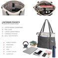 thumbnail image 4 of Women Laptop Tote Bag for Work Lightweight Splice Canvas 15.6 Inch Handbag Purse, 4 of 6