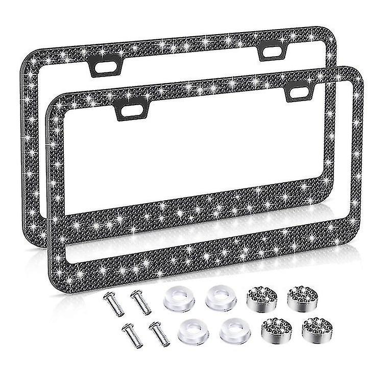 2 Pack Rhinestone Butterfly License Plate Frames - Bling License Plate Covers