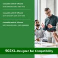 thumbnail image 5 of 902XL Printer Ink Compatible for HP 902 XL Ink Cartridge Combo Pack to Use with Officejet Pro 6978 6968 6970 6958 6962 6975 6960 6954 (2 Black Cyan Magenta Yellow 5 Pack), 5 of 7