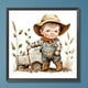 thumbnail image 1 of Pintura de diamante 5D DIY Taladro redondo completo Cowboy Kid Kit Decoración para el hogar Arte Artesanía Hugtrwg Para estrenar, 1 of 9
