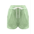 thumbnail image 4 of BLTIBY Womens Shorts Casual Summer Elastic Waist Drawstring Comfy Casual Fashion Loose Wide Leg Beach Shorts Lightweight Short Pants with Pockets 2024 Green M, 4 of 7