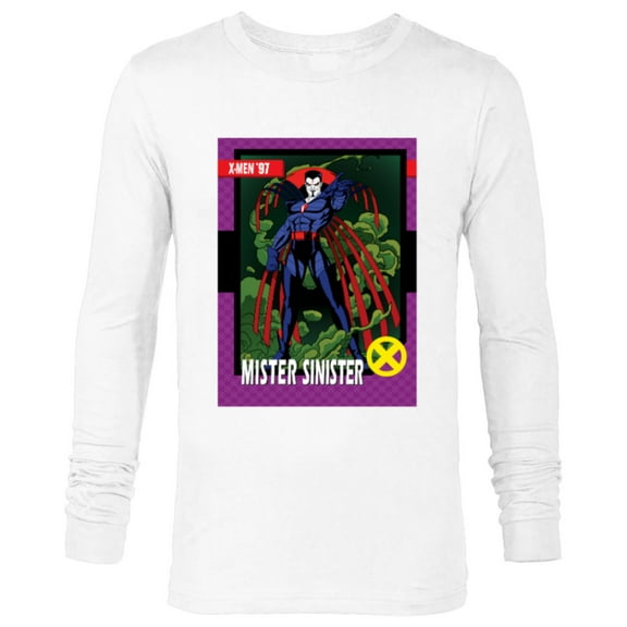 Marvel Studios X-Men ’97 Mister Sinister Retro Trading Card- Long Sleeve T-Shirt for Men - Customized-White