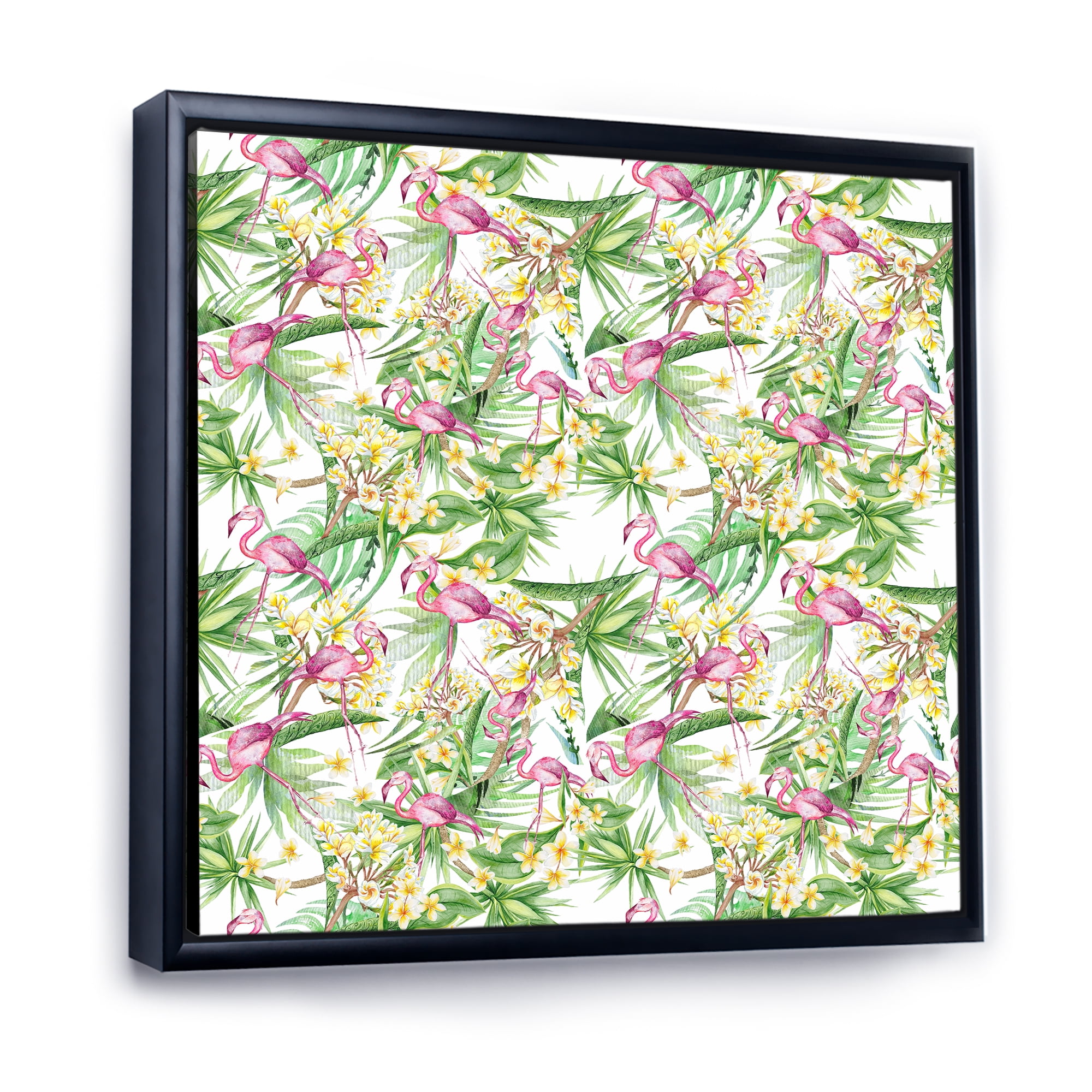 Designart Yellow Flowers 36 in x 36 in Framed Painting Canvas Art Print, by Designart