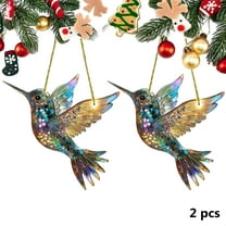 KOYPTL 2PCS Hummingbird Christmas Ornament, Colorful Hummingbirds Decor, Hummingbird Ornament for Christmas Decorations Indoor Outdoor, Winter Hummingbirds Home Decoration, for Bird Lovers