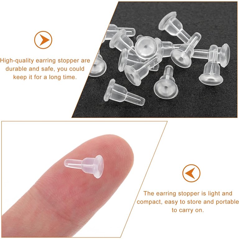 50pcs Transparent Silicone Rubber Earring Backs For Ear Stud