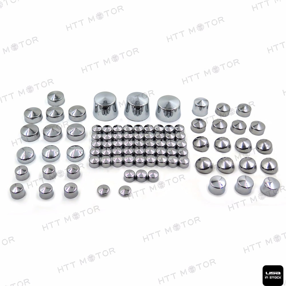 15 Chrome Press On Spike Nut & Bolt Covers for 7/16" Socket Size Car & Truck 