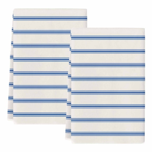 Dish Towels, Blue Stripes Absorbent Kitchen Towels 2 PCS, Abstract Lines Striped Microfiber Hand Towels Dish Cloths Tea Towels for Home Bathroom Cleaning Drying,18X28-Inch,
