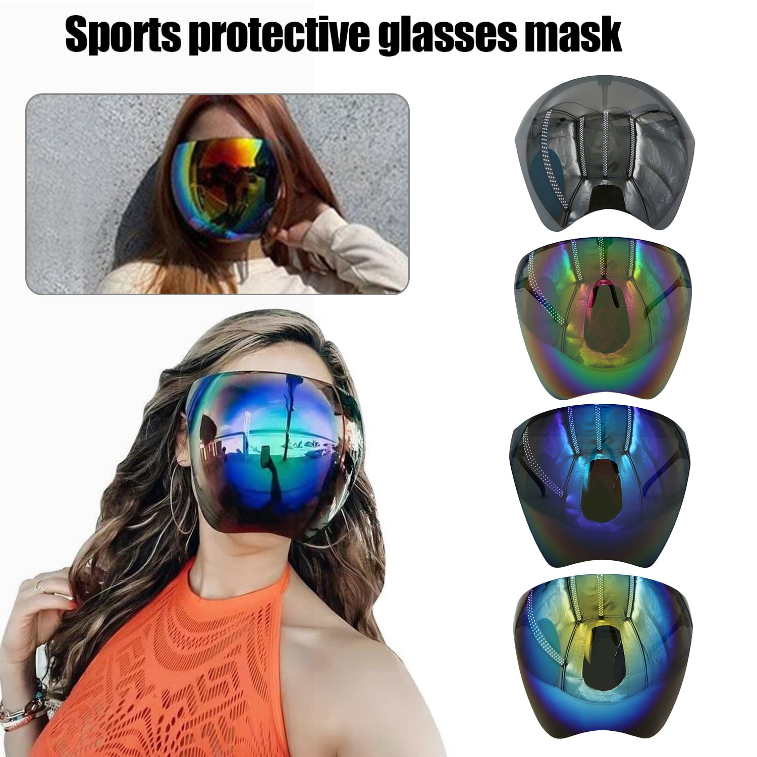 Sun Protective Shield Visor Sunglasses Full Cover Visors Glasses Oversized for Men Women Sunshade UV400 