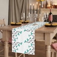 thumbnail image 2 of Teal Green Floral 120 Inch Table Runner, Abstract Botanical Flower Leaf Artwork Farmhouse Dresser Scarf Cotton & Linen Tablerunner for Dining/Kitchen Island/Holiday Party Décor 13" x 120", 2 of 9