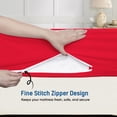 thumbnail image 3 of 1-Piece Fitted Sheet Zippered Closure for Olympic Queen Size (66" x 80") , 400 Thread Count, 100% Egyptian Cotton, 15" Deep Pocket, Red Solid Pattern, 3 of 6