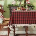 thumbnail image 3 of YOTQUSKI Plaid Fabric Tablecloth, 40 x 56 Inch Rectangle Tablecloths, Fade Resistant Red Christmas Tablecloths, Holiday Table Cover for Dining Room, Party Decor, Xmas Dinner, 3 of 5