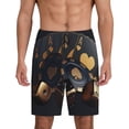thumbnail image 1 of Balery Casino Cards Poker Pantalones cortos de pijama de punto de algodón para hombre con cinturilla y bolsillos-Small, 1 of 6