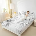 thumbnail image 4 of jejeloiu Rustic Flower Leaf Twin Sheet Sets,Watercolor Ink Painting Twin Fitted Sheet,Gray White Flat Sheet For Girls Kids,Microfiber Bedroom Decor,3-Piece, 4 of 7
