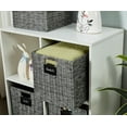 thumbnail image 4 of DECOMOMO Wicker Baskets Storage Organization Waterproof Plastic Storage Cubes for Toys, Books, Clothes (Set of 4 - Grey), 4 of 6