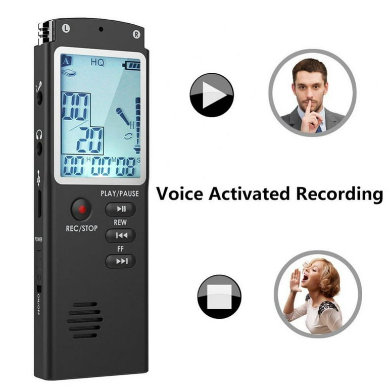 BONAEVER 64GB Digital Voice Recorder Voice Activated Recorder With Playback,3072KBPSHD Noise Reduction And Password Protection For Lectures, Meetings, Classes Black
