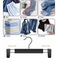 thumbnail image 4 of Paquete de 10 perchas para pantalones, soportes para faldas que ahorran espacio con Ganchos giratorios de 360°, clips ajustables, pantalones, abrigos, ropa, jeans, negro, 4 of 5